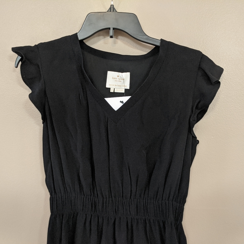 Kate Spade Black Dress Flutter Sleeve Dress - Picture 12 of 14